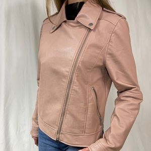 Loft Imitation Leather Jacket Soft Pink